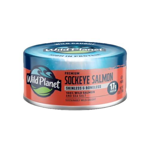 Wild Planet Skinless & Boneless Wild Sockeye Salmon, 6 Oz Pouch, Pack of 1