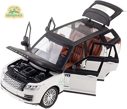 Image of 1:24 for Land Rover Range Rover SUV Car Model Simulation Sound and Light Pull Back Alloy Car Collection Ornaments Boy Toy Cars Scale Model Car【Colors as Per Stock】