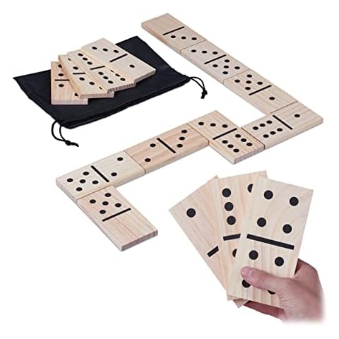 Relaxdays Domino XXL, Holzspielsteine für Garten & unterwegs Cover
