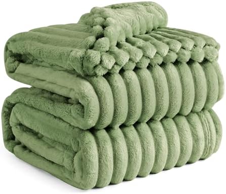 BEDSURE Kuscheldecke 220x240 Zimmer Deko - Tagesdecke, Reseda | Geschenke für Frauen, Weich Sofadecke & Wolldecke, Warme Grobe Korddecke für Couch, Schlafzimmer & Wohnzimmer,Waschb