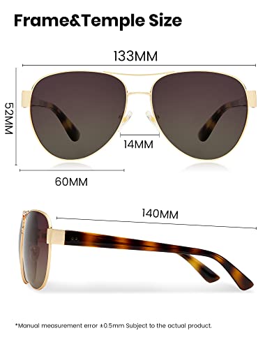 Veda Tinda Polarized Aviator Sunglasses For Men Women Classic Gradient Brown Cool Large Sport Outdoor Driving Sun Glasses Uv400 Protection C20S02 #TOP3