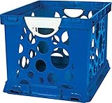 Storex 61767U03C 2-Color Crate with Handles, Large, Blue/White