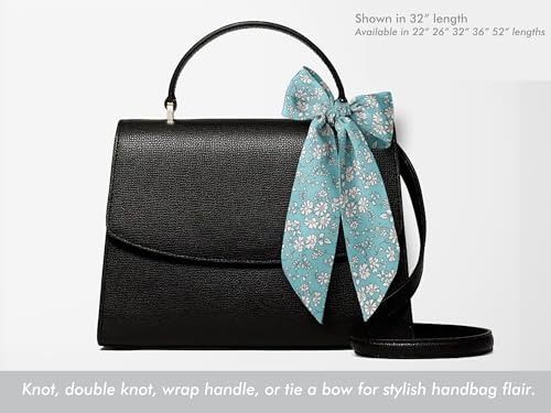 Liberty London Purse, Head, or Neck Scarf - "Capel Aqua" Skinny Scarf - Headband, Handbag, Purse Handle - Silky Tana Lawn Cotton3