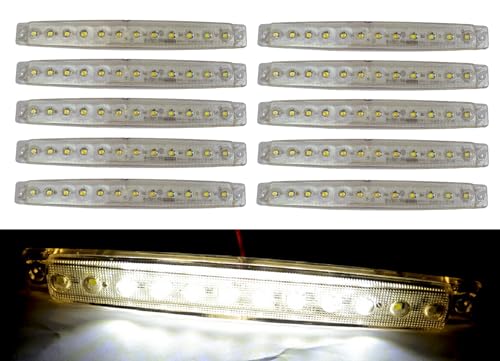 Long 10 x 24 V LED avant côté Blanc Feux de gabarit lamps socle basculant pour châssis de camion remorque caravane Camper