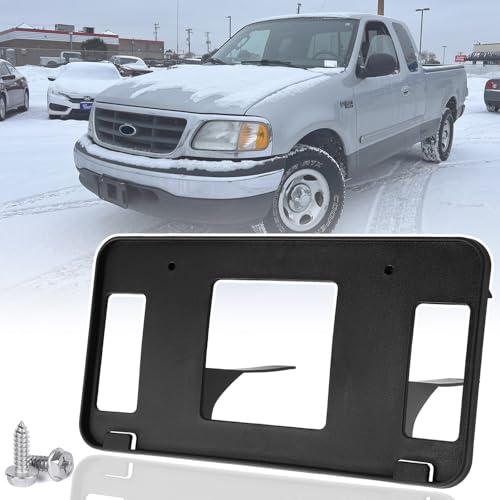 Front License Plate Frame for 1999 2000 2001 2002 2003 Ford F150 Front Bumper License Plate Holder Mounting Bracket Cover Replace XL3Z17A385AA FO1068120