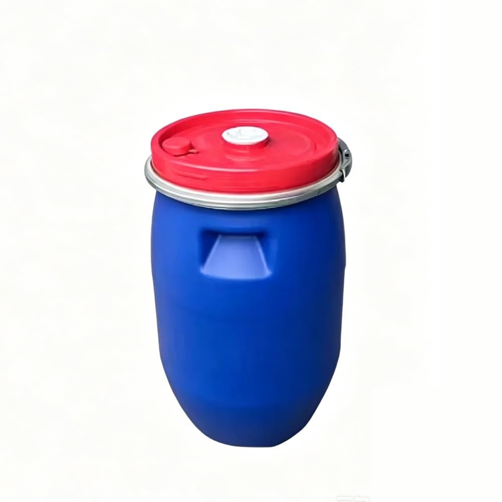 30L Heavy-Duty HDPE Open-Top Plastic Bucket With Stainless Steel Locking Clamp, Wide-Mouth Leak-Proof Fermentation & Storage Container, For Household Liquid Storage And Transport(Blue-C)
