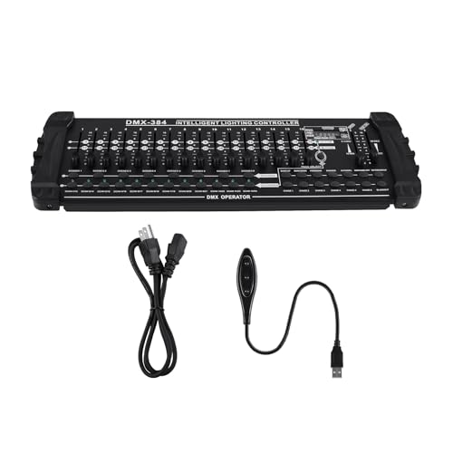 Ridgeyard DMX 512 Controller 384 Channel Operator Console Moving Head Light DMX Controller with LED Gooseneck Lamp, Suitable with all lamps with 3-pin DMX cable for DJ Lights Show Bar Club Live