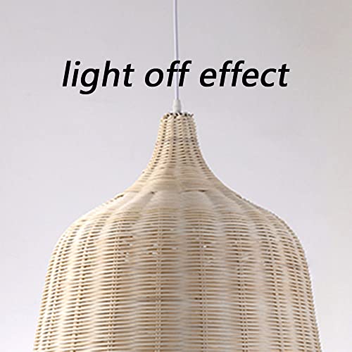 Lampe suspendue E27 en bambou pour éclairage de salle à manger - 7