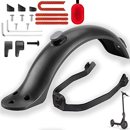 Fututech - Kit de luz trasera + guardabarros trasero para Xiaomi M365 Fender Scooter eléctrico accesorio de repuesto modificación de patinete (blanco