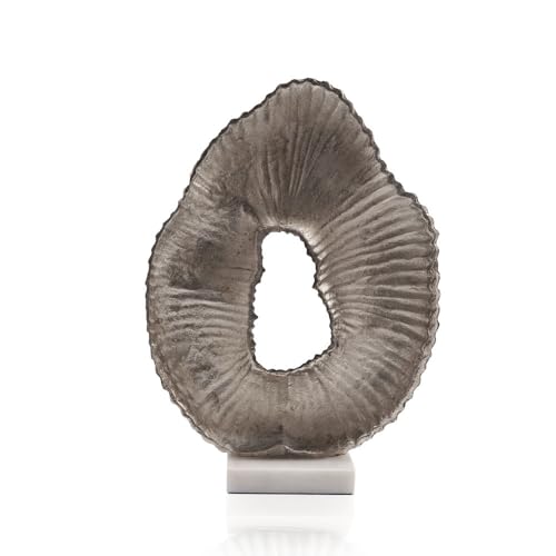 Escultura Moderna Traves 17 pulgadas Plata y Mármol miniatura 3