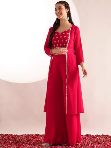Image of Vbuyz Women's Printed & Embroidered Anarkali Blue Viscose Rayon Kurta With Musturd Cotton Stylish Shrug |Women Kurtas|Stylish Shrug Kurta set|Shrug set|kurta for women