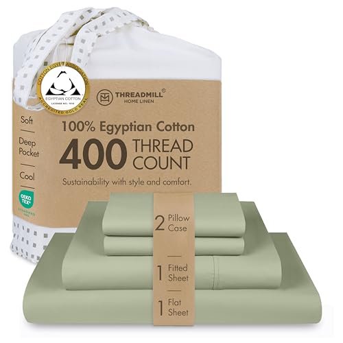 Threadmill Egyptian Cotton Sheet Set in Sage Green