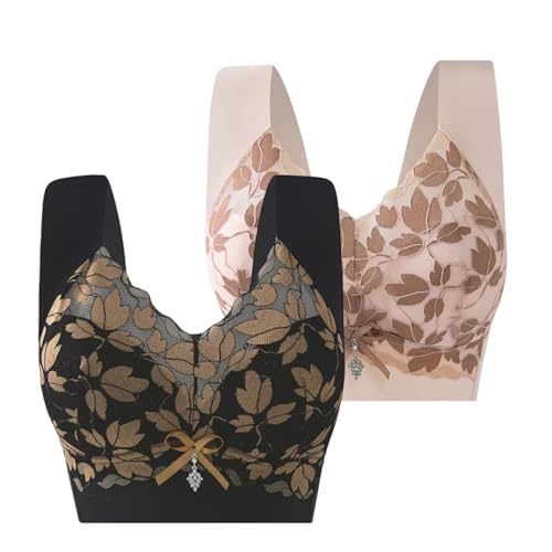 Angelwear Bra Senobra - Versatile Comfy Lift & Flex Wireless Bra, Summer Lace Plus Size Push Up Bras