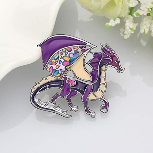 Image of WEVENI Alloy Fantasy Dinosaur Dragon Brooch Enamel Pins for Women Lady Girl Fashion Jewelry Gift