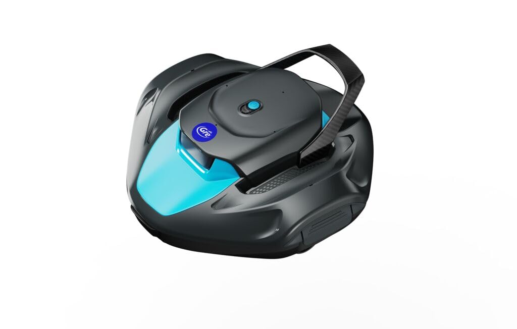 Gre - Moovo 90 Robot Limpiafondos Piscina eléctrico y Recargable para Piscinas Elevadas y Enterradas hasta 80 m², Limpieza Automática Fondo Plano, Inalámbrico, Autonomía 90min, Depósito 2 L