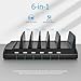 Charging Station for Multiple Devices, Bototek 60W 6 Ports Multi Charger Station for iPhone, iPad, Cell Phone, Tablets, and Other Electronics (6 Ports-Black)