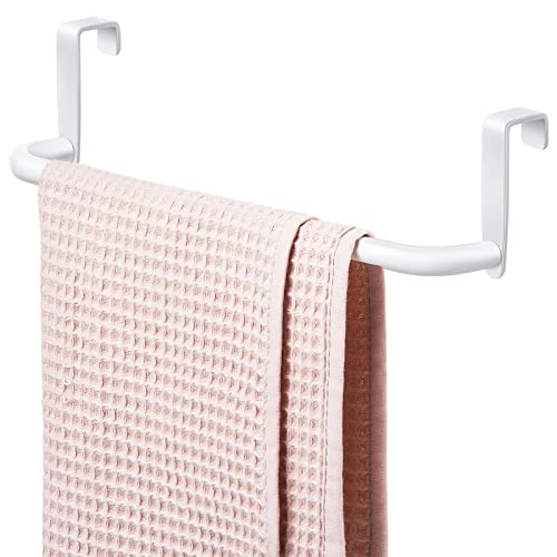 2 Pieces Metal Towel Bar Kitchen Cabinet Towel Rack Strong Steel Towel Bar Rack For Hanging On Inside Or Outside Of Doors, Home Kitchen Bathroom, Hand Towels, Dish Towels And Tea Towels (White) #TOP5