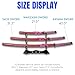 SZCO 3-Piece Pink Samurai Sword Set – Full Tang Carbon Steel Katana Sword, Wakizashi & Tanto with Wooden Scabbard, Carved Dragon Design, Nylon-Wrapped Handle & Black Display Stand