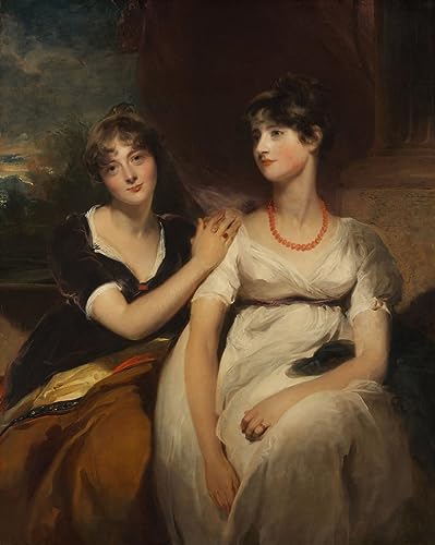 Tableau sur toile grand format portrait de Charlotte et Sarah Carteret Hardy