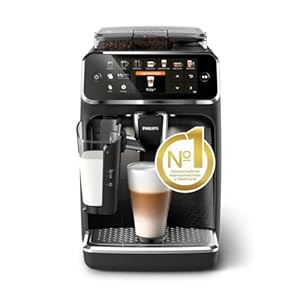 Philips 5400 Serie Volautomatische Espressomachine, LatteGo Melksysteem, Ingebouwde Molen, 12 Koffievariaties van Espresso tot Cappuccino, Intuïtief Display, 4 Gebruikersprofielen, Zwart(EP5441/50)