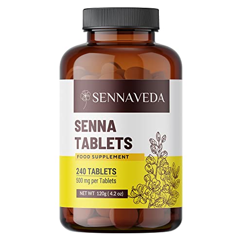 Sennaveda Tabletas Senna 240 nos, hechas con polvo de hoja de senna, salud digestiva, limpieza desintoxicante, tableta de polvo de hoja de senna