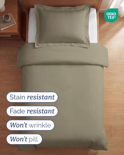 Image of Duvet Cover Twin /Twin XL - 2 Piece Set, College Dorm Room - Khaki