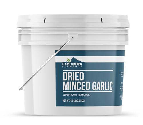 Earthborn Elements Dried Minced Garlic 1 Gallon Bucket, Kitchen Staple, Bulk Seasoning (72 Ounce)