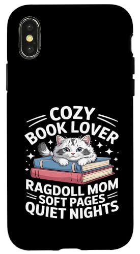 Cozy Book Lover Ragdoll Mom �\�t�g�y�[�W �Â��Ȗ� �X�}�z�P�[�X iPhone X/XS �p