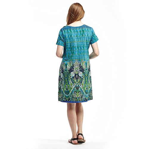Image of LA CERA Women's Cotton Knit Summer A-Line Dress with Side Pockets