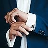TUPARKA Cufflinks for Men, Fashionable Retro Striped Cuff Links Classic Tie Clips for Suit Shirt Wedding Business Graduation Gift #5