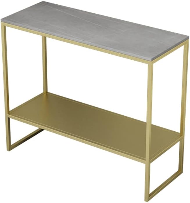 Side Table/End Table,Rock Board Sofa Side Corner Few Living Room Iron Square Table Small Tea Table Bedside Cabinet