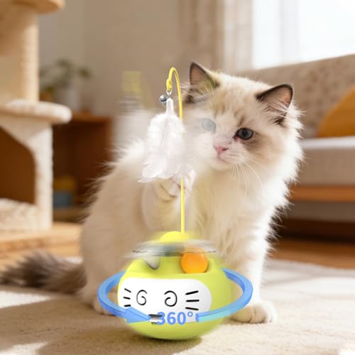 Balle interactive chat plume jouet puzzle stimulant stress interieur
