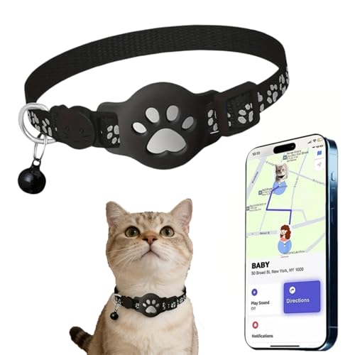 Collier GPS pour Chat sans Abonnement, Traceur pour Animaux avec Localisation en Temps Réel, Étanche et Léger, Ajustable de 19 à 32 cm, 8 Styles...