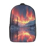 GOJUNHDK Mochila Aurora Boreal 3D Infantil,Paisaje Natural Mochila,¡haz Que La Vuelta Al Cole Sea Especial,para Niños Y Jóvenes 17inch