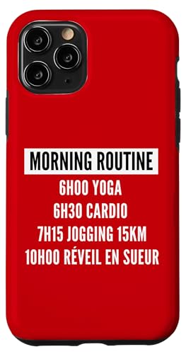 Morning Routine Matin Dormir Sport Humour Coach Reveil �X�}�z�P�[�X iPhone 11 Pro �p