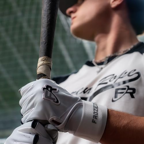 Adult Small - F3 Frozen Rope Batting Gloves - Premium Leather (0.9mm) with Long Cuff Wrist Support - Pro-Grade Baseball and Softball Gloves - Pink/Black — view 2