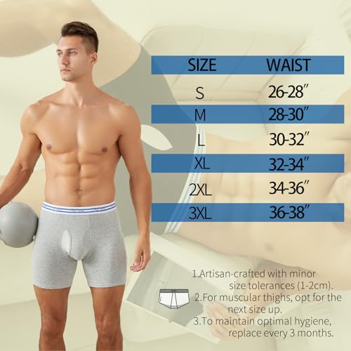 Men's Underwear Boxer Briefs Pack,Moisture Wicking & Breathable,Breathable Mens Underwear,Cotton Stretch 3-pack 5
