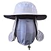 Produktbild 4 Farben UV-Schutz Gesicht Hals Sun Cap Stirnband Fischen Wandern Sonne-Regen-Hut (Color : Gray)