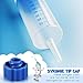 Tenare 150 Pieces Syringe Tip Caps No Needle Luer Connector Cap for Feeding Tubes Lab Supplies, Blue