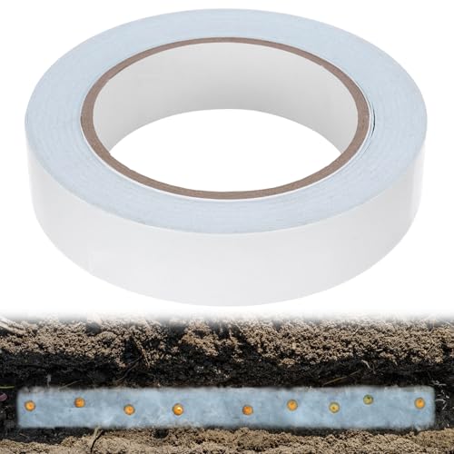 Water Soluble Seed Tape 1 x 164 Ft Quickly Dissolves for Vegetable and Flower Gardening in Water Planting Vegetable Seeds Tape Biodegradable Flower Plant Tapes with Pre-Spaced Seeds for Easy Sowing