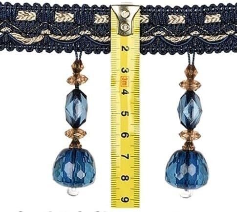 Garniture à franges perlées de 2 mètres