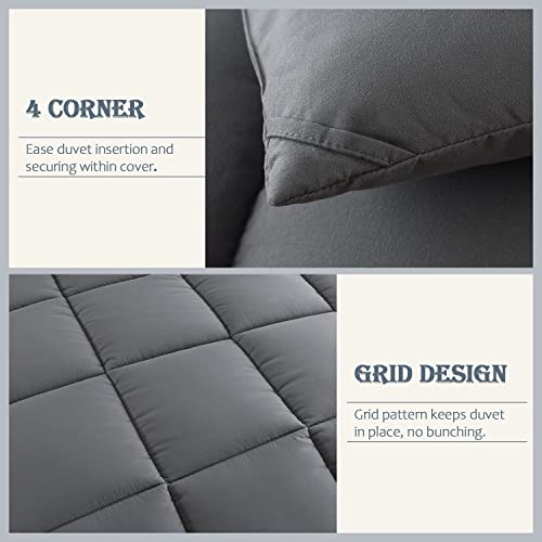 Whatsbedding Grey Comforter Set, Twin Lightweight All Season Soft Down Alternative Bed Comforter, Bedding Set With 1 Pillowcases, Twin Size, 64"X88" #TOP6