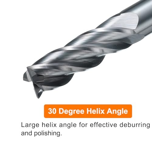 Image of HARFINGTON Carbide Square Nose End Mill Bit 5 /16 inch Cut Dia 4 Flutes TiAlN Coated Milling Cutter for Hardened Steel Metal (5 /16 inch Shank 1 inch Cut Length 4 inch Long 30 Degree Helix HRC53-55)