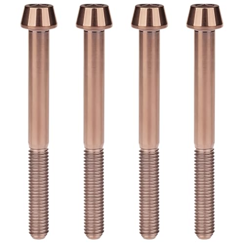 Image of Titanium Ti Bolt M5x9 16 18 20 25 30 35 40 45 50 55 60mm Tapered Head Screws Pack of 4 (M5x55mm, Bronze)