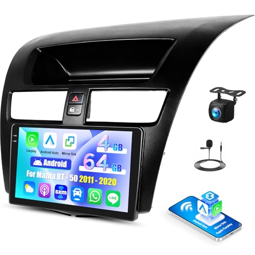 [4G+64G] for Mazda BT-50 2011 2012 2013 2014 2015 2016 2017 2018 2019 2020 Android 15 Car Radio with Carplay Android Auto 9 Inch Touch Screen Bluetooth FM RDS/WiFi/GPS Navigation/SWC+AHD Backup Camera