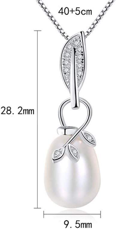 Pearl Necklace Genuine Freshwater Cultured 8-9mm Pearl Pendant Necklaces Sterling Silver for Women Fine Jewelry Gifts for Women Wife Girlfriend Mother