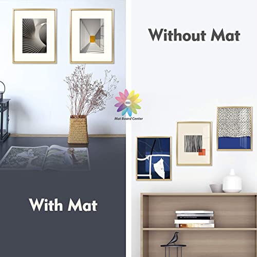 Mat Board Center, 8X10 Aluminum Picture Frame - Displays 5X7 With Mat And 8X10 Without Mat - Horizontal And Vertical For Tabletop Wall Mounting Metal Photo Frame (Gold, 2-Pack) #TOP6