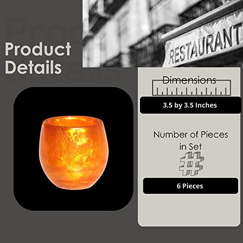 Steelite Colorful Resin Votive Candleholder, Kenny Mack Opaque Candle Tealight Holder Set, Tabletop Use For Café, Restaurant, Steakhouse, Upscale Commercial Foodservice, 3.5" Oval, Orange, 6 Pcs #TOP1