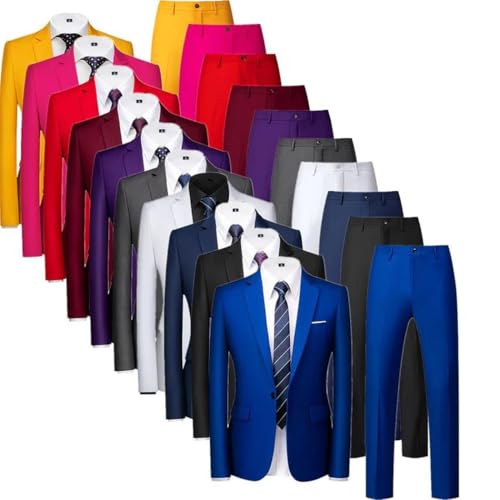 Men's 2 Piece Suit Set Wedding Party Formal Blazer and Pants Vest Ready Comfortable Set2