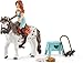 Schleich Horse Club, 9-Piece Playset, Horse Toys for Girls and Boys 5-12 Years Old Mia and Spotty
